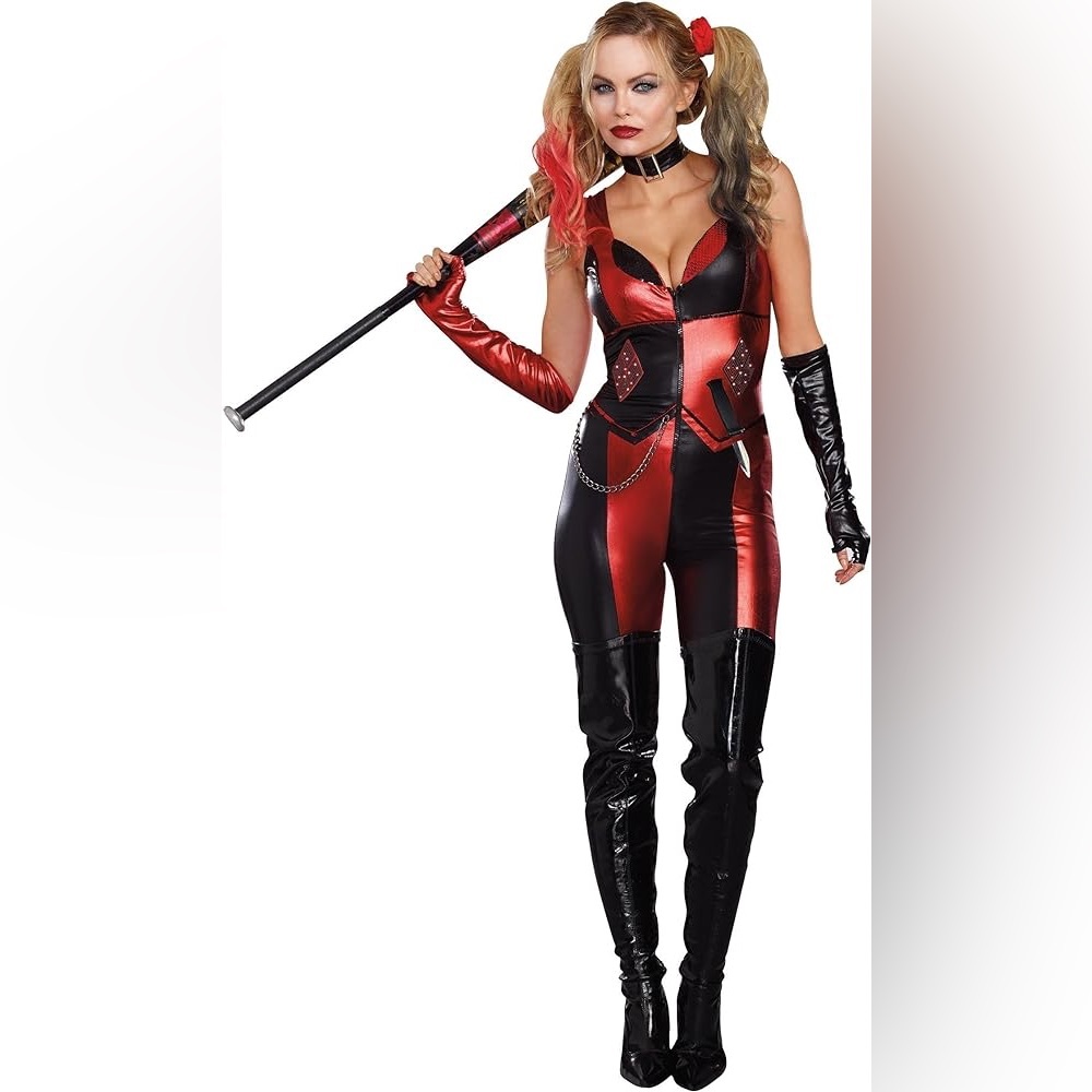 COPY - Dreamgirl Womens Sexy Harley Quinn Costume, Adult Harlequin Halloween Co…